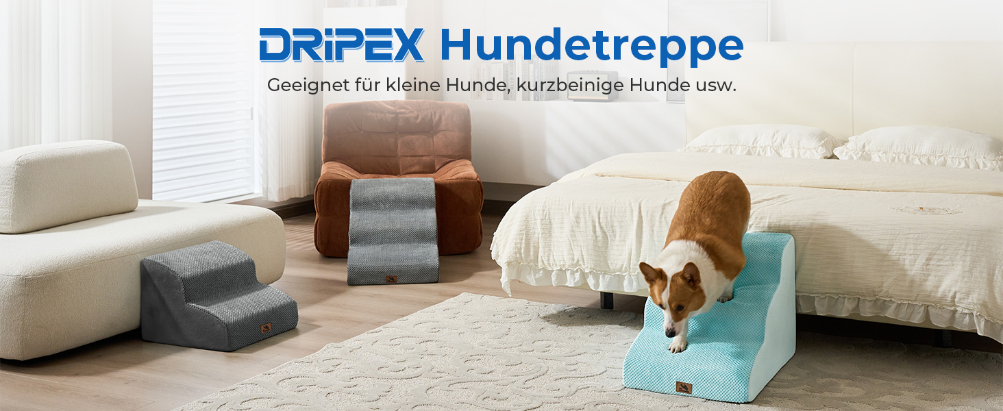 Сходинка для собак, 2 сходинки, 30 см, для маленьких собак та котів, миється, неслизька, сіра