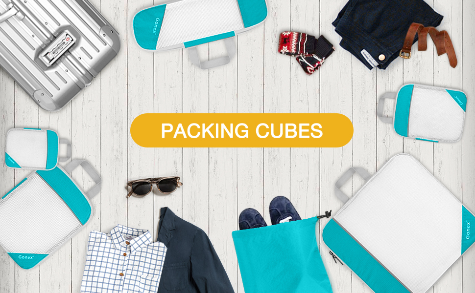 Органайзери для валізи Gonex 6 шт. - набір кубиків для пакування, зелені