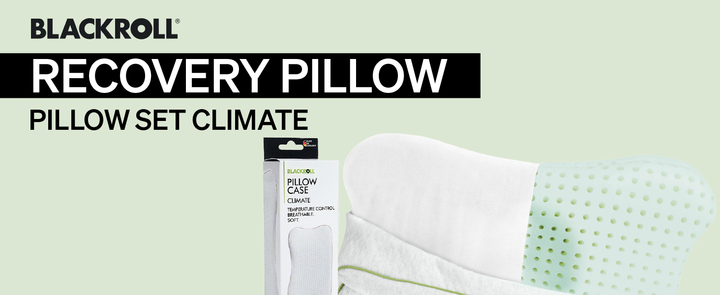 BLACKROLL® Recovery Pillow Set (50 x 30 cm), orthopedic pillow with additional cover, ergonomic head pillow with travel bag, neck pillow made of viscose memory foam, Made in Germany, Climate pillow + Climate pillow cover
