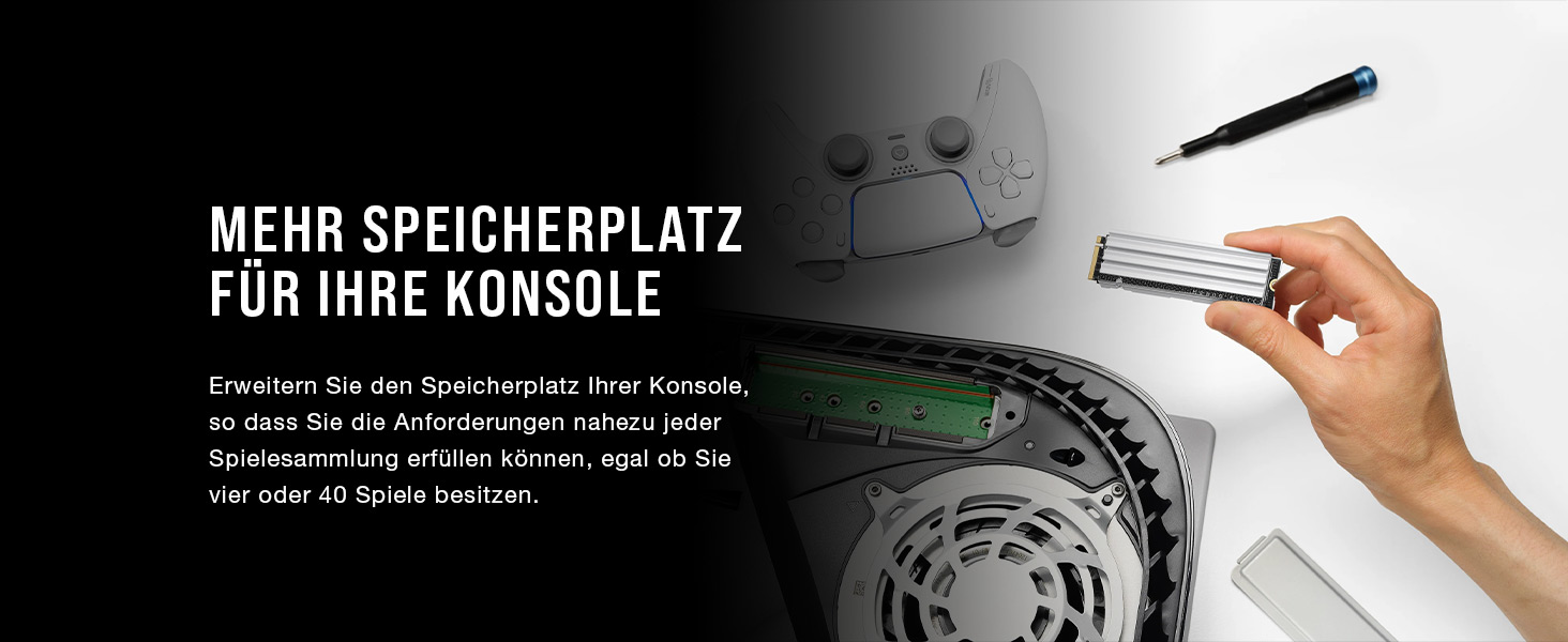 SSD Corsair MP600 Elite 1TB M.2 PCIe Gen4 x4 NVMe з кулером - для PS5 - Швидкість до 7000 МБ/с - Білий