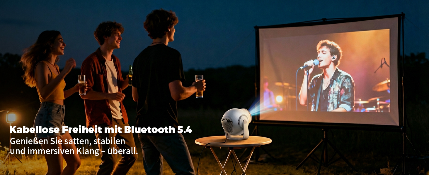 Міні проєктор Beamer TP360mini-400ANSI: 1080P Full HD, 480 ANSI Lumen, Android 14, WiFi 6, Bluetooth 5.4, 180° оберт, 4K декодування