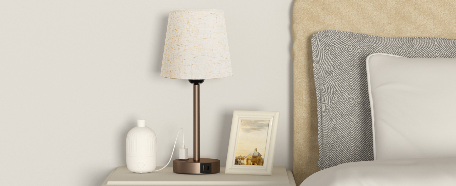 Настільна лампа Kakanuo з торшером, 2 шт., з USB-портами та диммуванням, для спальні, вітальні, дитячої кімнати, офісу