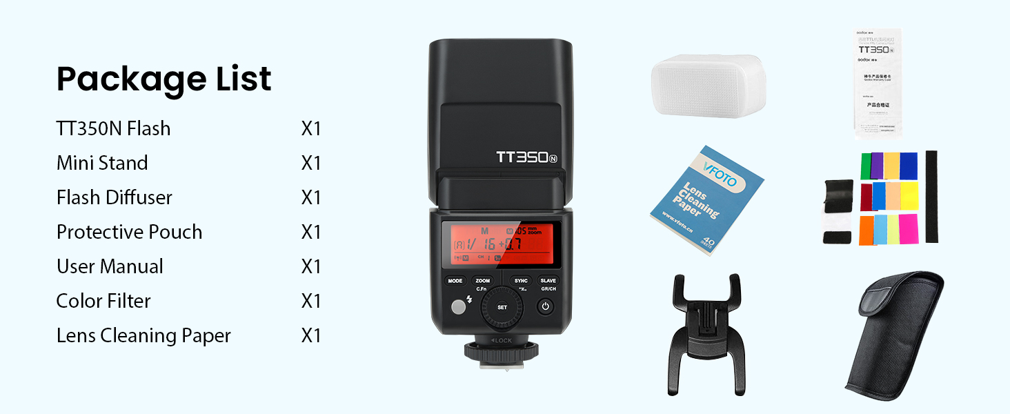 Спалах Godox TT350N для Canon - TTL, 2.4G, HSS 1/8000s, GN36, сумісний з 6D, 7D, 50D, 60D, 500D, 550D, 600D, 650D, 1000D, 1100D, 1DX, 580EX II, 5D Mark II III