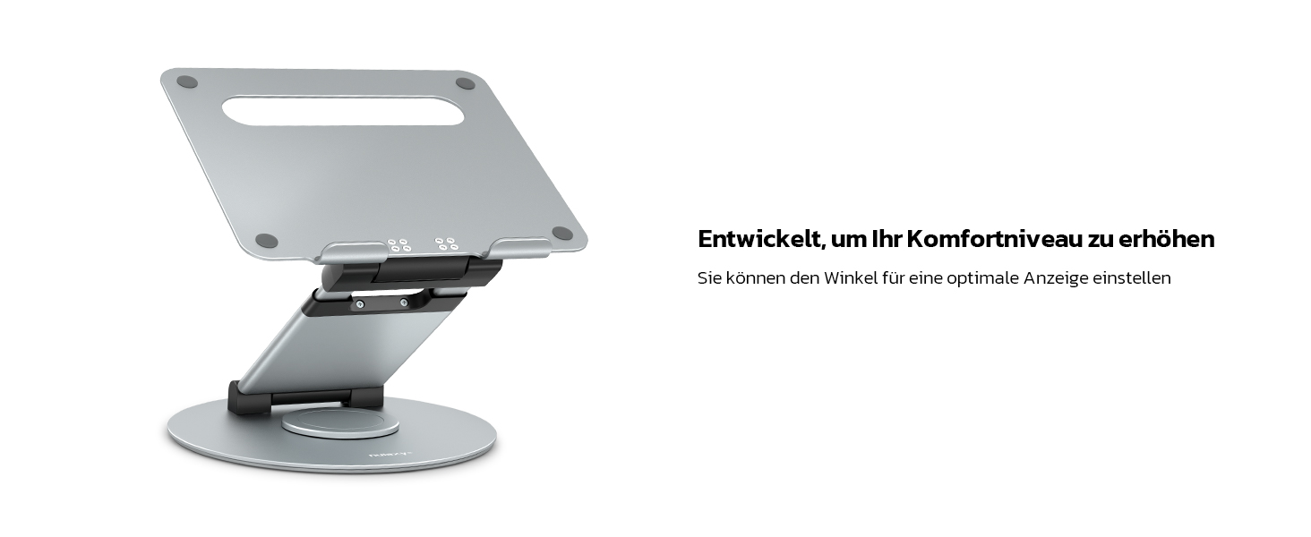 NULAXY Adjustable Laptop Stand - 360° Swivel Base, Height Adjustable up to 20