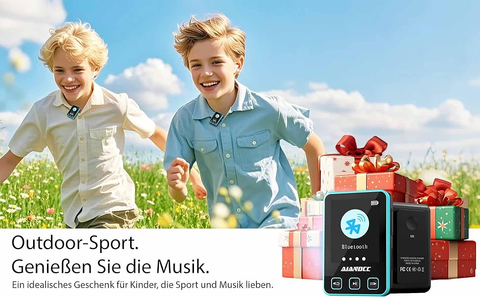 MP3 плеєр Bluetooth 5.3 зі спортивним кліпом та браслетом, 1.77