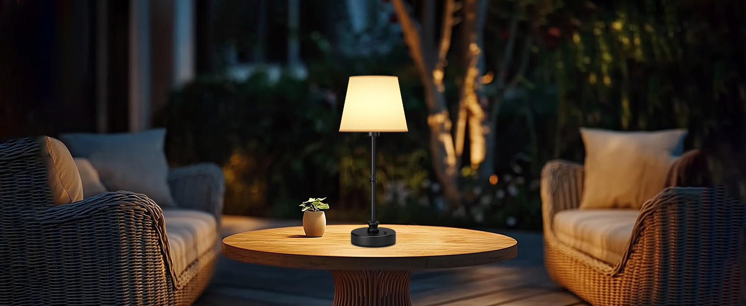 LED-лампа EppieBasic настільна бездротова, торшер сенсорний диммування, акумулятор 5200mAh, тепле світло 2700K, для спальні, вітальні, ванної кімнати (чорний)
