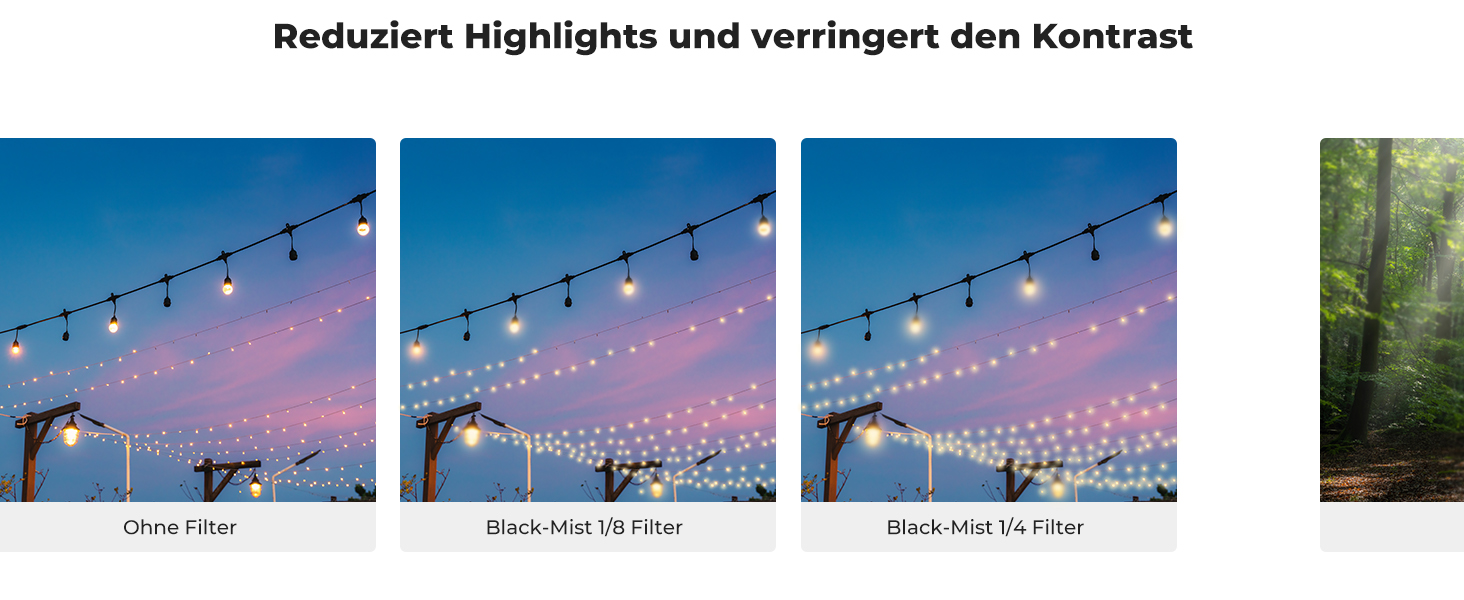 Фільтри K&F Concept Black Mist 82mm (1/4 & 1/8) для відео та портретної зйомки (Nano-Xcel)