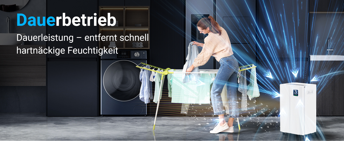 Електричний осушувач повітря 20л/день з датчиком вологості та LED дисплеєм, таймером, 3 режими, для спальні, офісу, підвалу, безперервна подача, білий