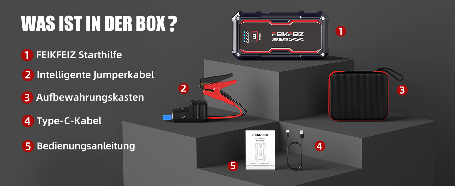 Портативний акумулятор для автомобіля 6000A/26800mAh, підходить для 12V авто (бензин та до 8.0L дизель), з USB та LED-ліхтариком