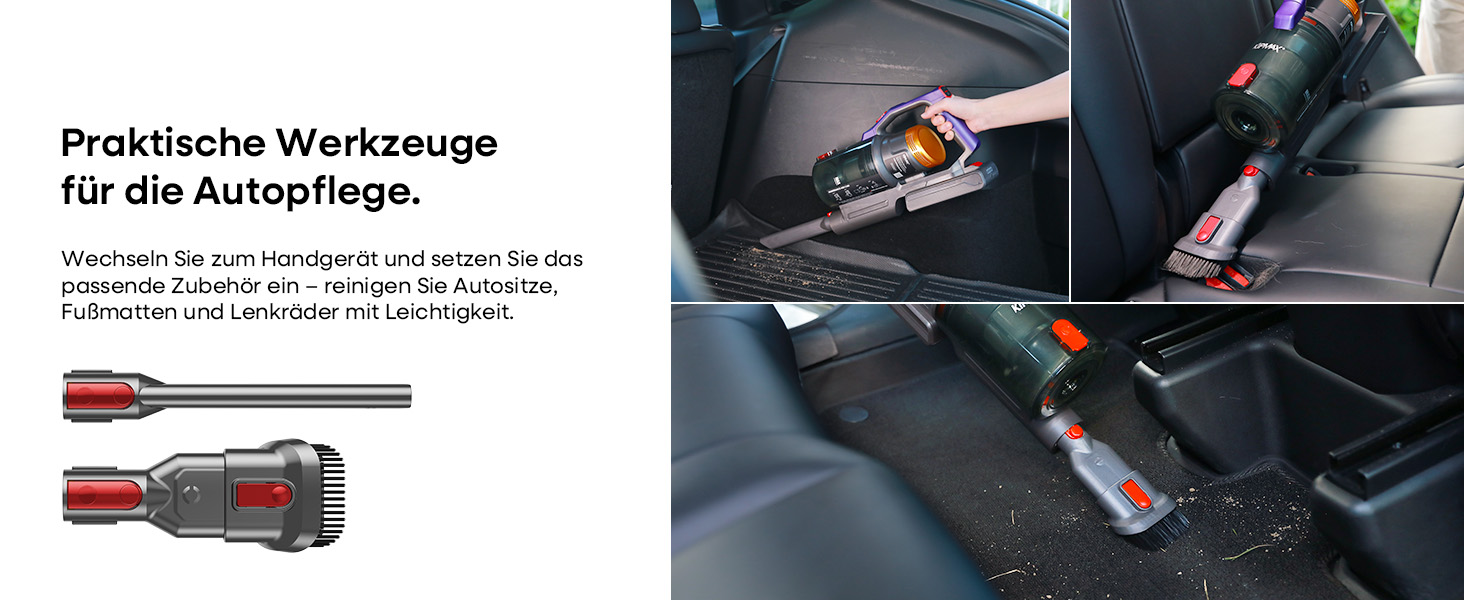 Бездротовий акумуляторний пилосос KIPMAX 50000Pa, 550W, 70 хвилин, 1.5L, з дисплеєм, антизаплутана щітка, 7-шаровий фільтр, 2 арома-пластини, для килимів, шерсті тварин, твердих поверхонь, золотий