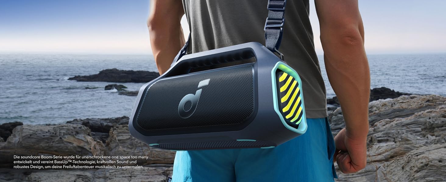 Soundcore Boom 2 Plus: Портативна Bluetooth колонка, 140W, IPX7, RGB, Power Bank, BT 5.3, для кемпінгу (блакитна)