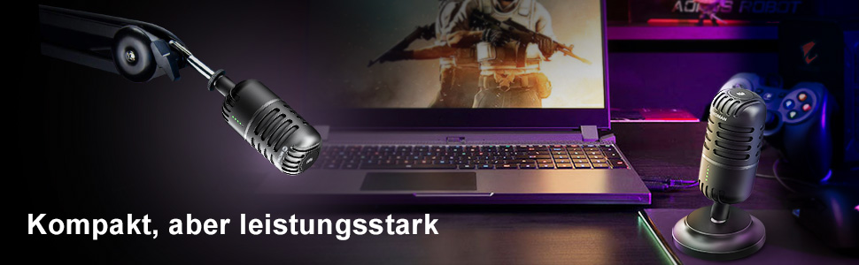 Мікрофон USB для ПК, PS4, PS5: ігровий, для стрімінгу, подкастів та запису звуку. Підходить для Mac та Windows