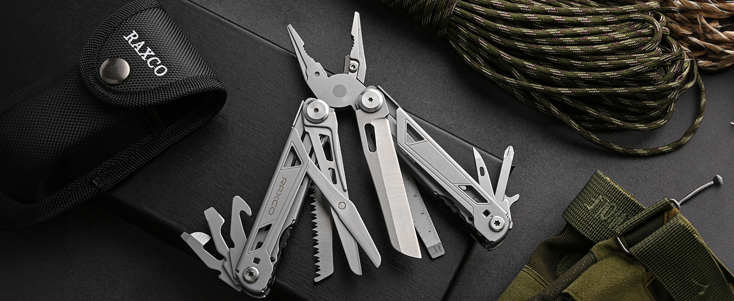 Мультитул RAXCO 15-в-1: плієнті та інструмент для кемпінгу - ідеальний подарунок для чоловіків, батька, друга