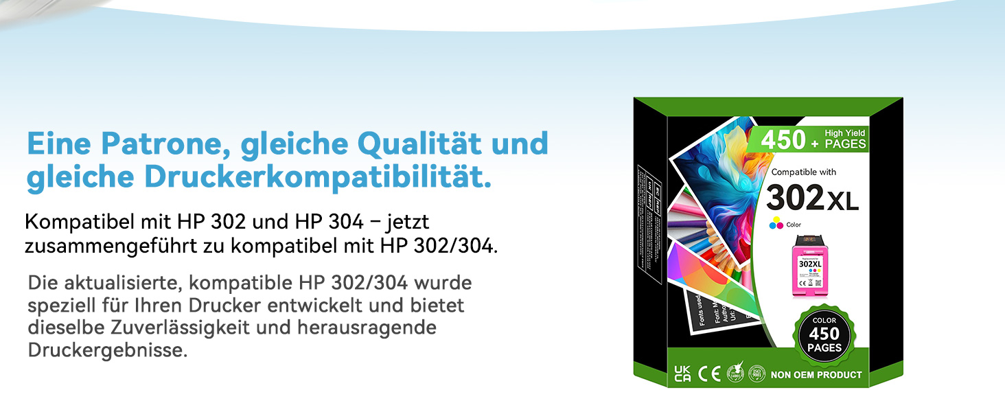 Кольоровий картридж SUNPRINTZ 302XL для принтерів HP DeskJet 2130 3630 3636, Envy 4520 4524 4525, OfficeJet 3830 3831 5230, сумісний