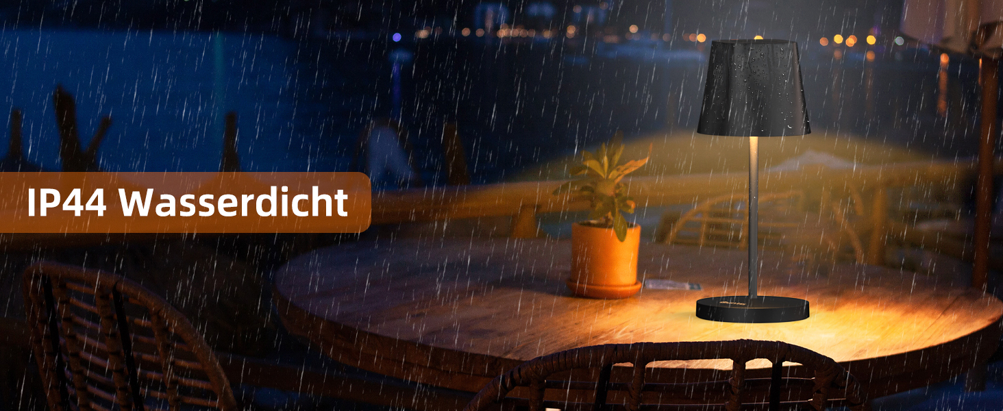 LED-лампа Quntis настільна бездротова, торкання, регулювання яскравості, акумулятор, USB зарядка, 3000K-5000K, 3 колірні температури, IP44, вологостійка, для дому та вулиці, чорна - 2 шт.