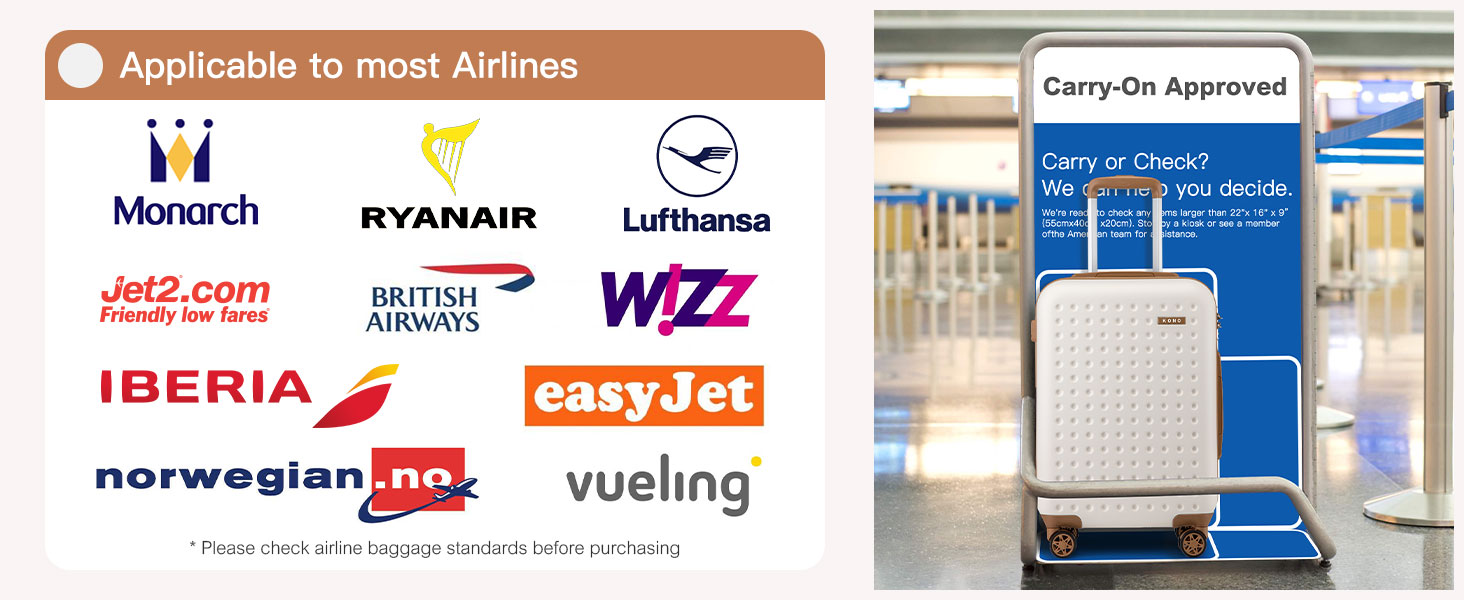 Чохол-валіза KONO, валіза-чемодан, ручна валіза 75x48x29 см, ABS пластик, з TSA замком, білий