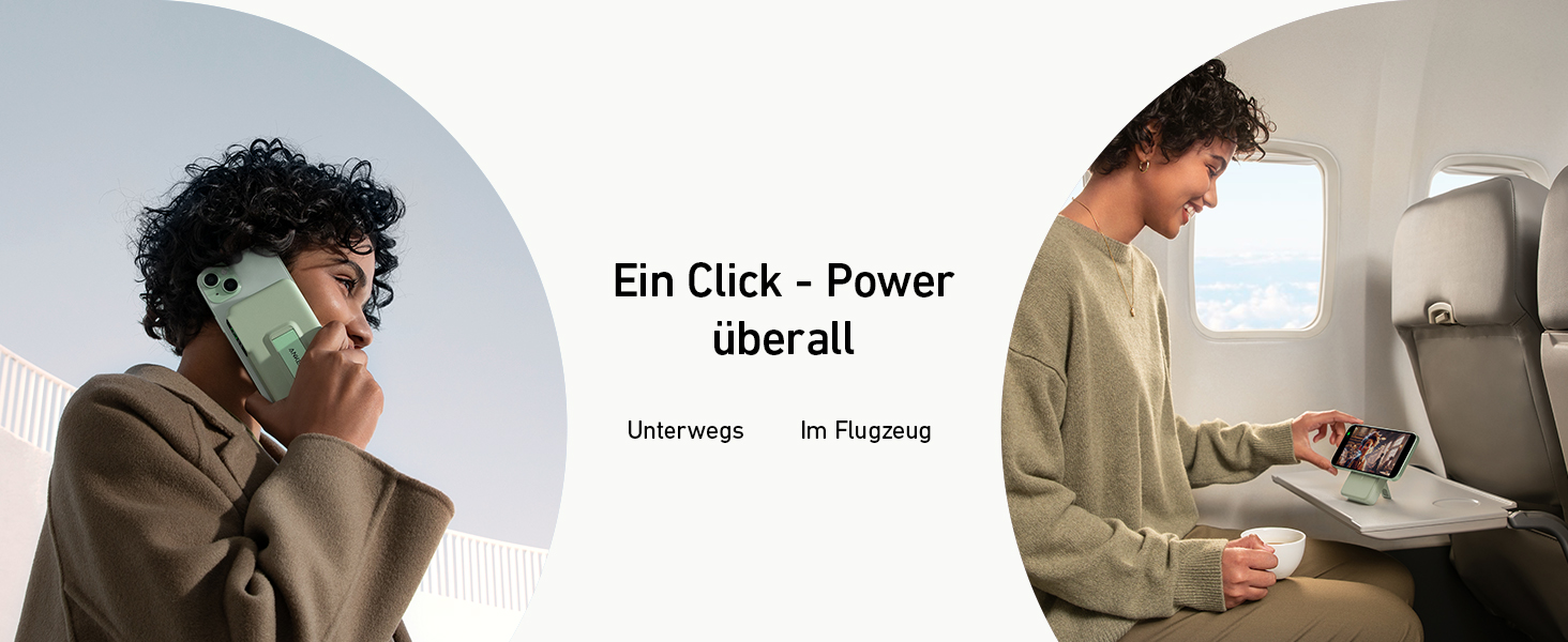 Powerbank Anker MagGo: 10000mAh, Qi2, 15W, MagSafe, USB-C, з дисплеєм та підставкою (Зелений)