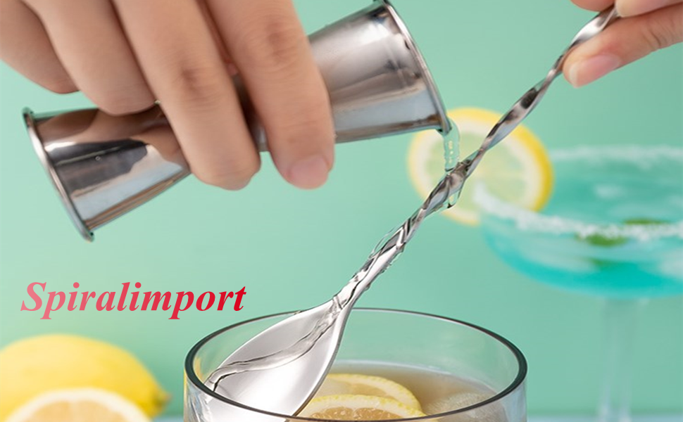 Нержавійна ложка для коктейлів та кави Fdit з довгим руків'ям, для бару та дому