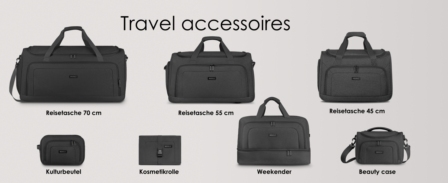 Набір валіз REDOLZ 3 шт. для жінок та чоловіків | Легкі та міцні дорожні валізи з розширенням, Softcase, 4 колеса, TSA-замок | Розширювані валізи (Essentials 12) Rose