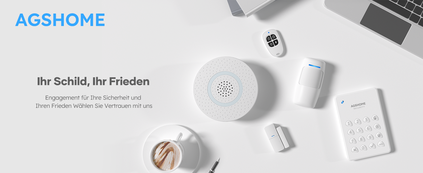 Бездротова сигналізація AGSHOME для дому, 15 елементів, Wi-Fi, 120 дБ, розширювана, сумісна з Alexa та Google Assistant