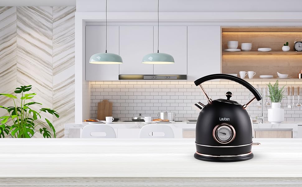 Електричний чайник Lauben 17BC, 1.8 л, 2200 Вт, з регулюванням температури, нержавіюча сталь, захист від сухого кипіння, захист від перегріву, підсвічений вимикач, відсік для шнура