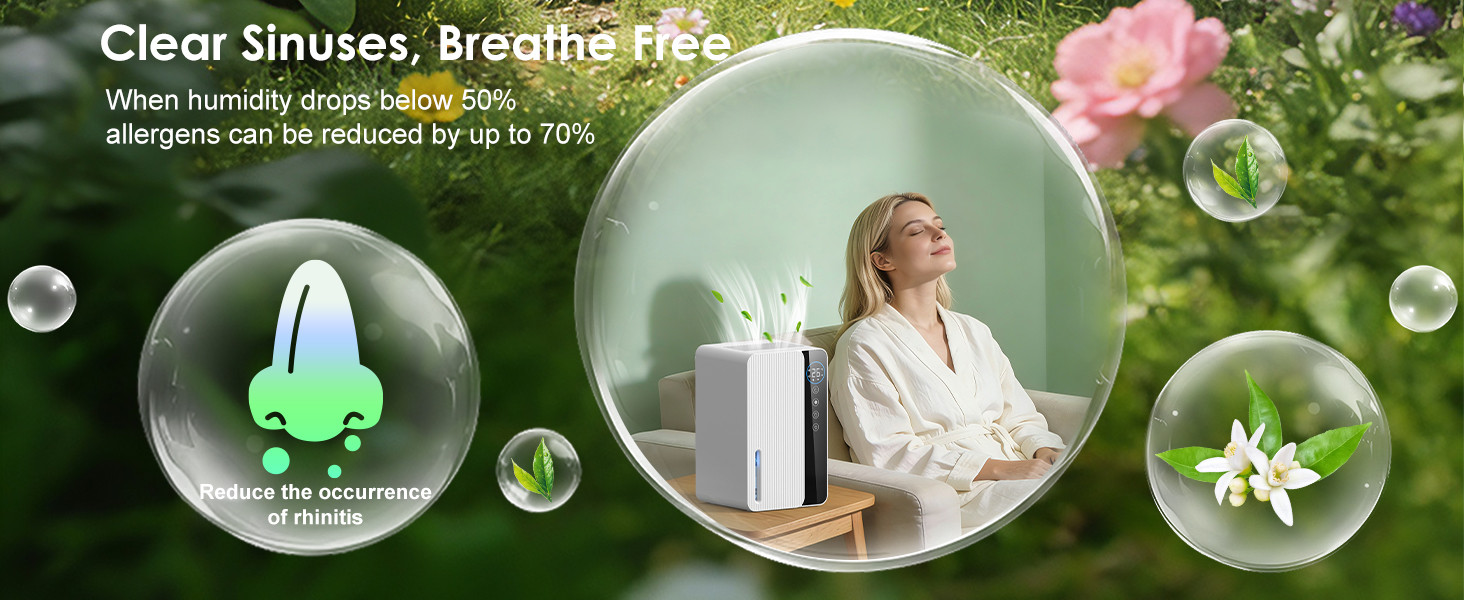 Електричний осушувач повітря 1800 мл, енергозберігаючий, для спальні та ванної кімнати, 22,5W, тихий режим, таймер, автовимкнення (550 мл/день)