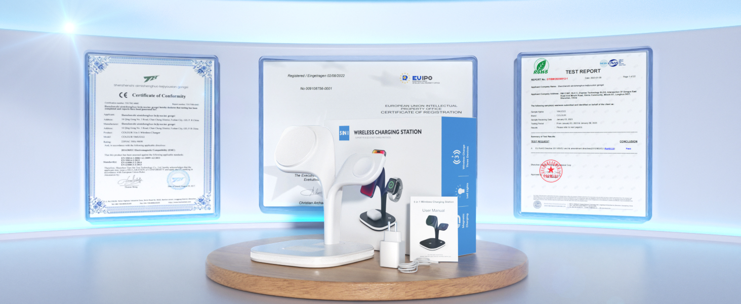 Зарядний пристрій Magsafe 5-в-1 COLSUR для iPhone 17/16/15/14/13/12 Pro Max, Apple Watch 10/9/8/7/6/5/4/SE/2/Ultra, AirPods 4/3/2/Pro - Білий