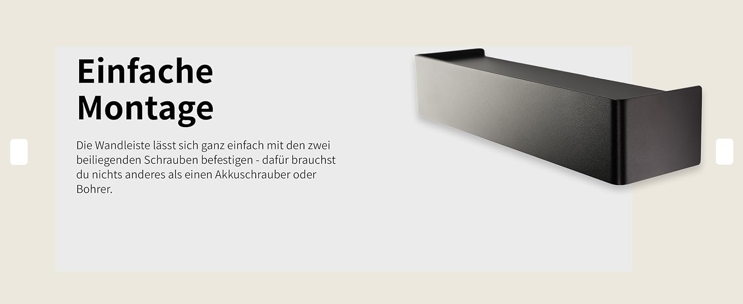 Ключниця настінна Designfabrik Hamburg: сучасний органайзер для ключів з полицею, металевий тримач для ключів у мінімалістичному дизайні для передпокою та коридору, чорний колір