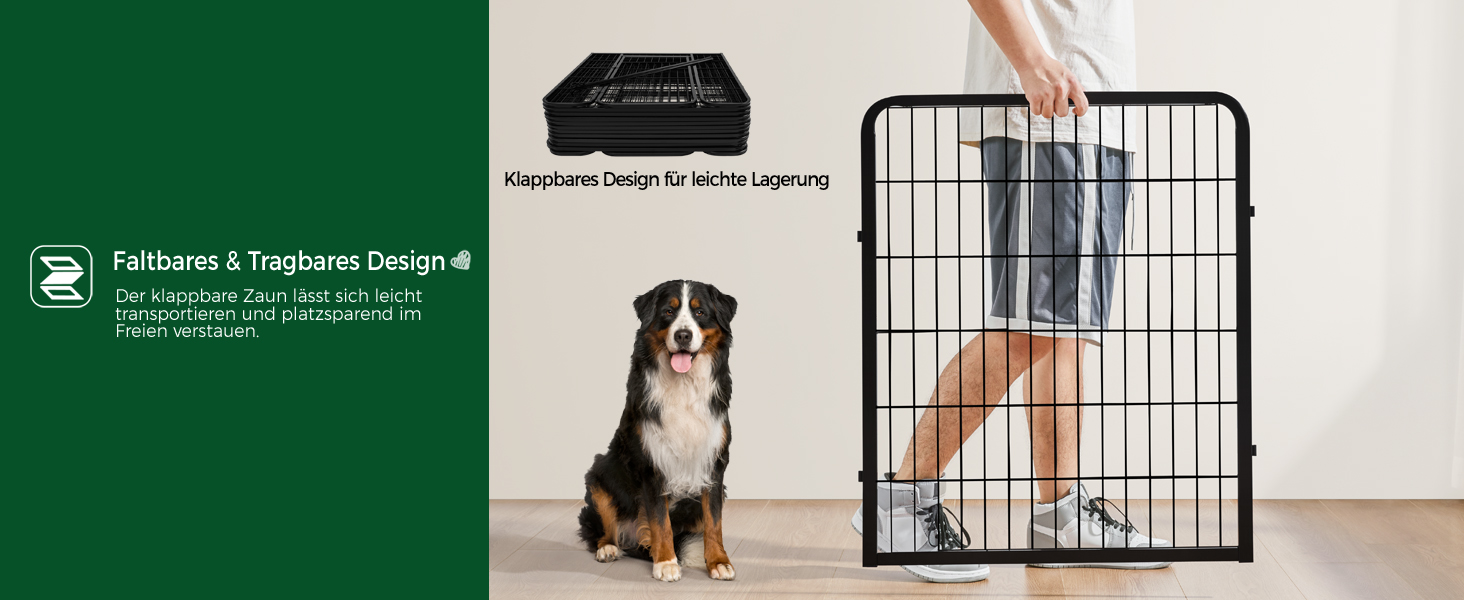 Yaheetech 100cm Foldable Dog Playpen - 6 Panel, Freestanding Kennel for Dogs - Indoor & Outdoor Use, Tool-Free Assembly