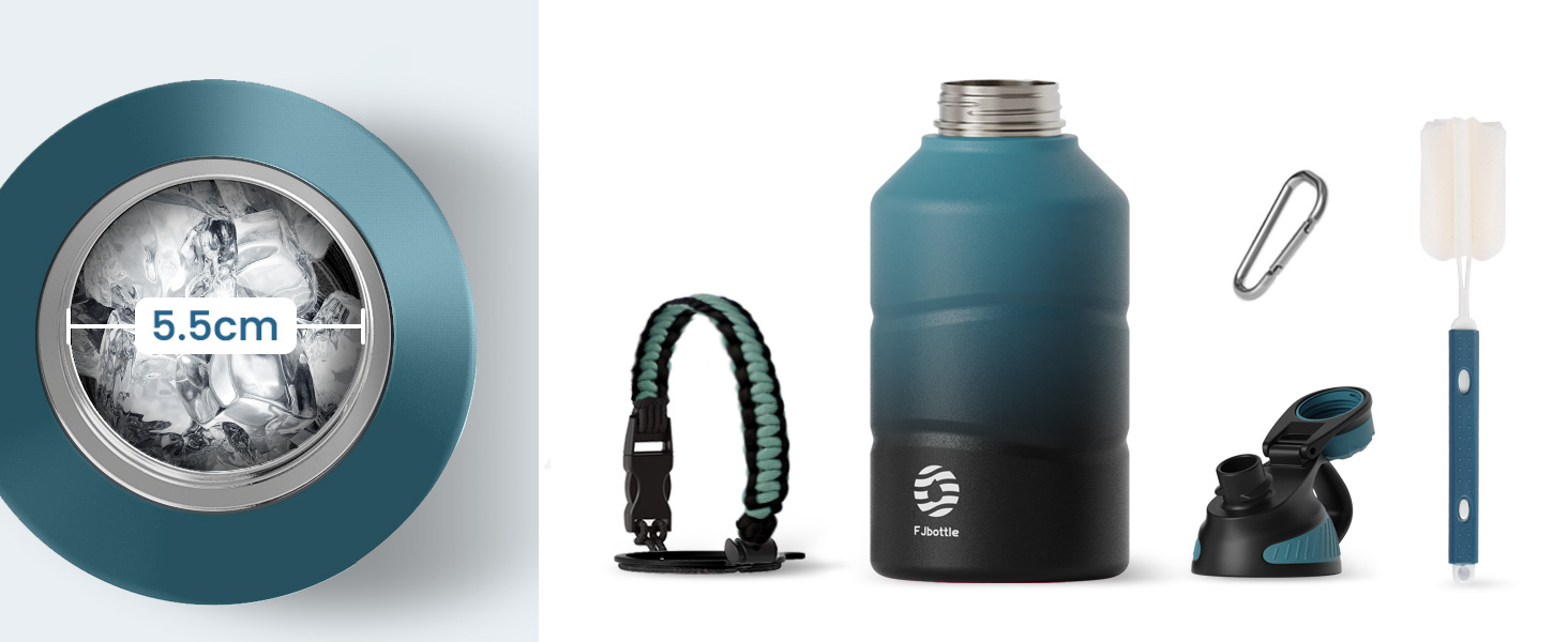 Термос Fjbottle 1900 мл з нержавіючої сталі, магнітною кришкою, подвійними стінками, без BPA, герметичний, для газованої води, спорт, фітнес, туризм
