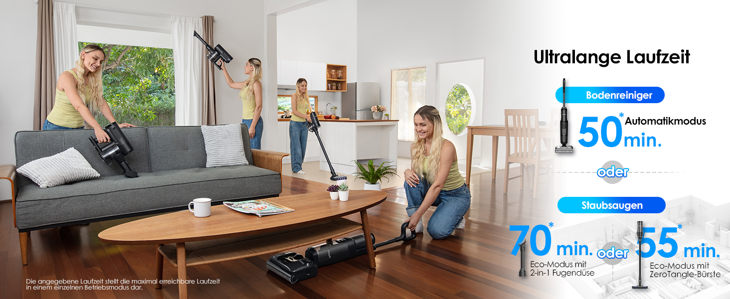 Вертикальний миючий пилосос Tineco Floor ONE S7 Stretch з функцією FlashDry та DualBlock