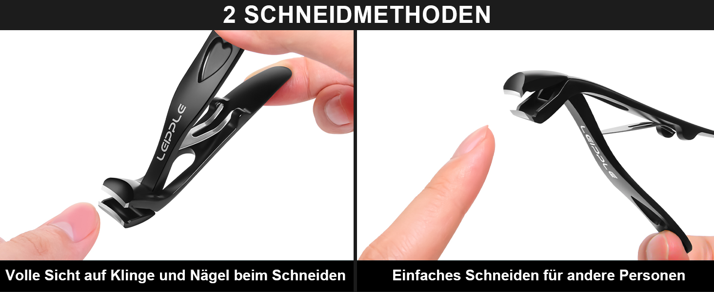 Професійний нігтеріз для нігтів на ногах - нігтеріз для пальців ніг, великий для людей похилого віку, товсті нігті з широким отвором, гострий інструмент для обрізання нігтів, набір для догляду за нігтями з довгим руків'ям та скошеним вигином леза для чоловіків та жінок, чорний