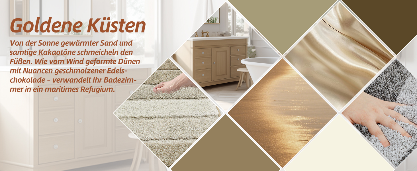 Килимок для ванної кімнати COSY HOMEER 40x60 см, м'який, неслизький, для душу та ванної кімнати (Бежевий)