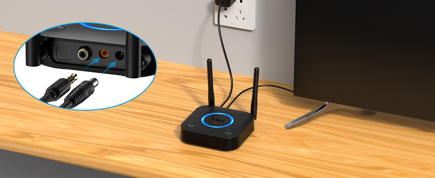 Bluetooth-трансмітер 1Mii B06TX для телевізора з підтримкою aptX Low Latency та aptX HD
