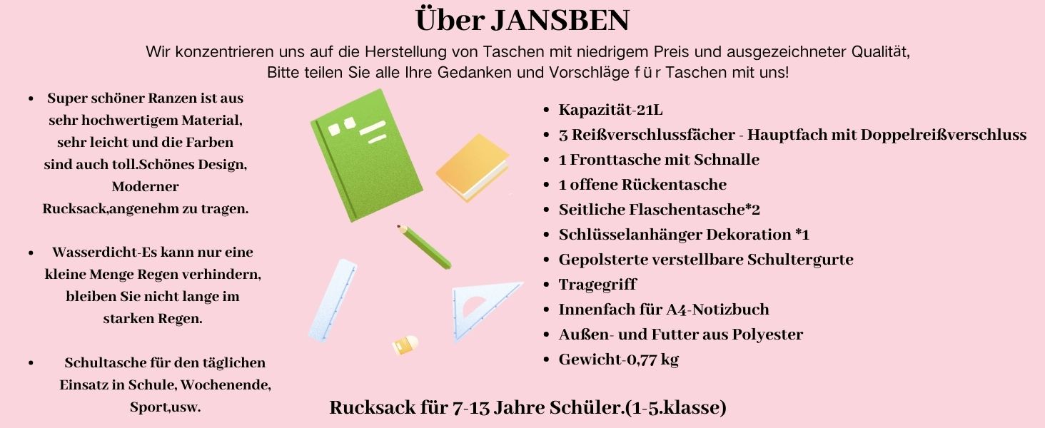 Шкільний рюкзак JANSBEN: водонепроникний, для підлітків, з відділенням для ноутбука, 30L, нейлон, коричневий