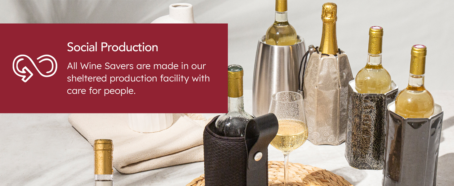Vacu Vin Weinkühler Elegant: Ізольований охолоджувач для вина з нержавіючої сталі з акумулятором холоду (для стандартних винних пляшок)