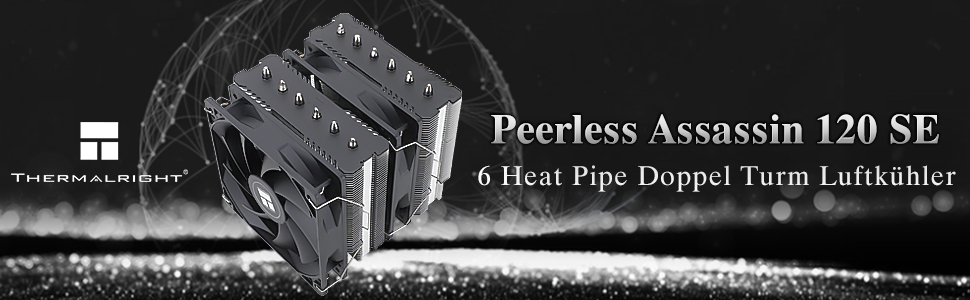 Thermalright Peerless Assassin 120 SE: Повітряний кулер для CPU з 6 тепловими трубами, 2 x 120mm вентилятори, для AM4/AM5/Intel LGA1851/1700/1150/1151/1200