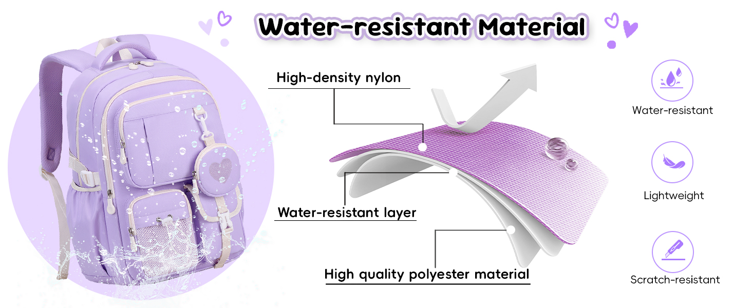 Шкільний рюкзак для дівчаток 1-5 класів з милим брелоком, стильний рюкзак для школи та подорожей, чорний