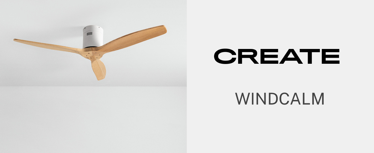 Вентилятор стельовий WINDCALM ABS білий з пультом, 40W, Ø132cm, 6 швидкостей, таймер, DC-двигун, літньо-зимовий режим, без освітлення