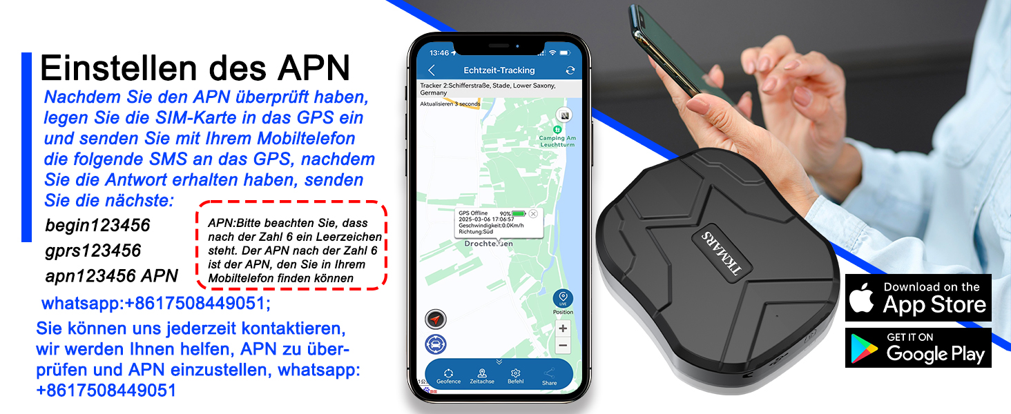 GPS-трекер TKMARS TK905 для авто, магнітний, водонепроникний, без абонплати, 90 днів автономної роботи, 5000 мА·год, з безкоштовним додатком