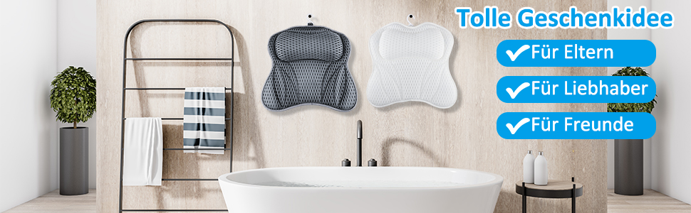 Подушка для ванни для шиї, плечей та спини з 6 присосками, 4D Mesh, аксесуар для ванни, підтримка голови, шиї, плечей та спини для домашнього спа та ванни