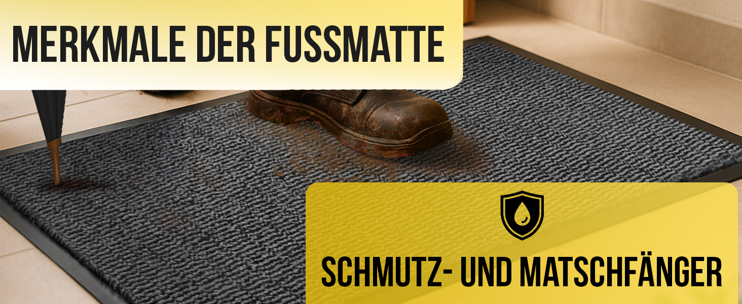 Привітальний килимок BLADO для дому та вулиці, протиковзкий та зносостійкий, коричневий, 60x80 см