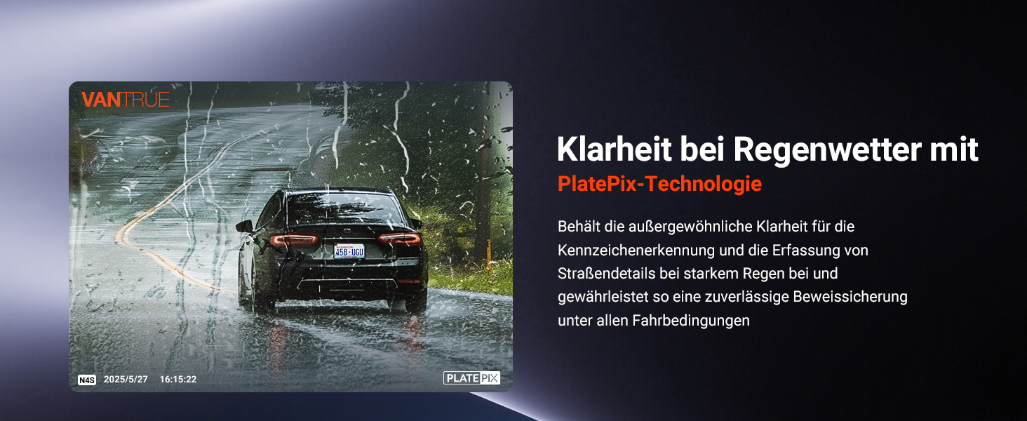 Автомобільний відеореєстратор VANTRUE N4S 3-канальний (2.7K+2.5K+1440P), STARVIS 2 HDR, нічна зйомка, 5GHz Wi-Fi, GPS, 24г паркування, G-сенсор, підтримка 1ТБ, для авто