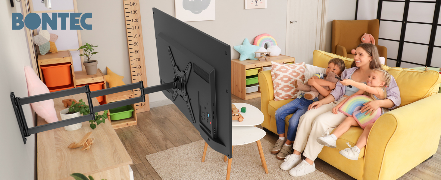 Кронштейн для телевізора BONTEC 950 мм, поворотний, нахильний, для 26-65 дюймів, VESA 400x400, до 35 кг