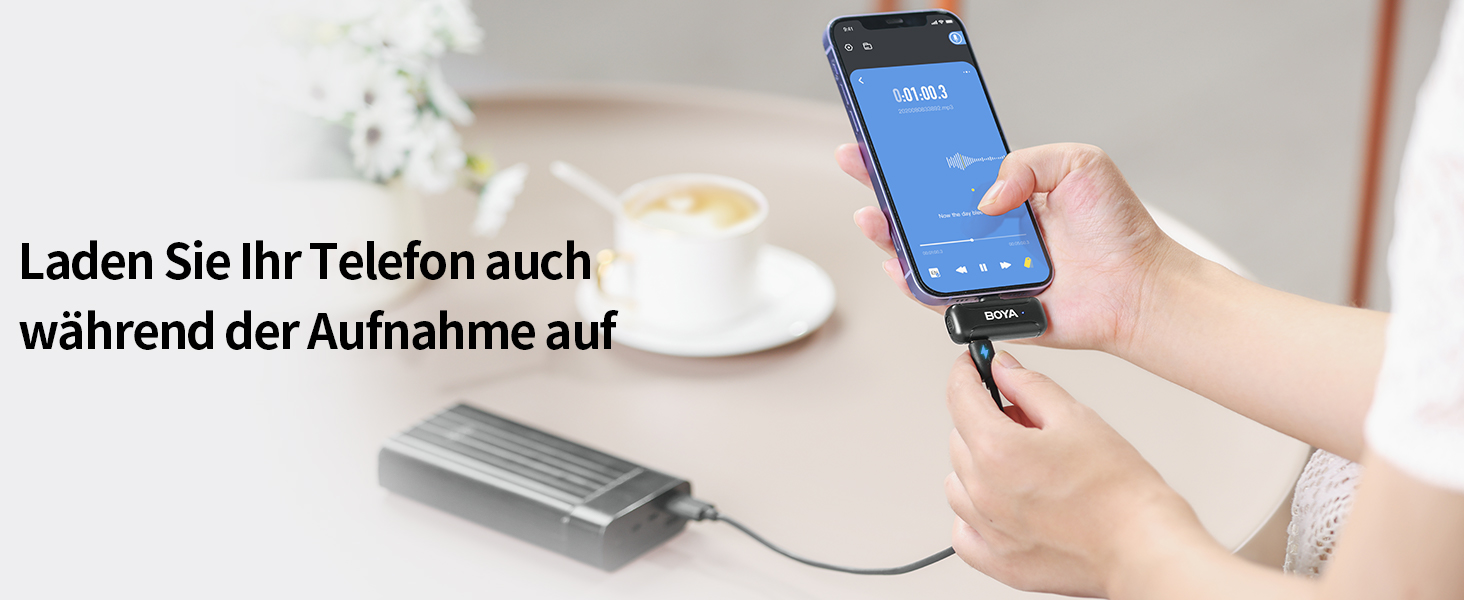 BOYA BY-WM3T-U2: Бездротовий петличний мікрофон з USB-C для Android/iPhone - 100м, 32год, шумозаглушення