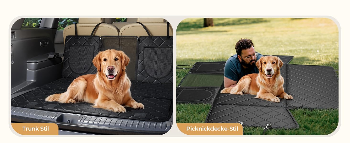 Килимок для собак у машину з жорсткою основою | Водонепроникний, антиковзний, захист від подряпин | 6-в-1, XXL, з ременями безпеки