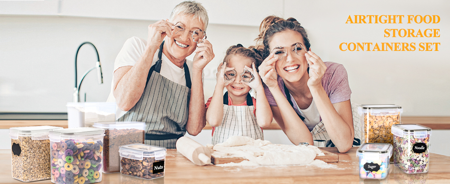 Набір контейнерів для продуктів з кришкою, 16 шт. BPA Free, герметичні, для зберігання крупи, борошна, цукру. Органайзери для кухні з етикетками