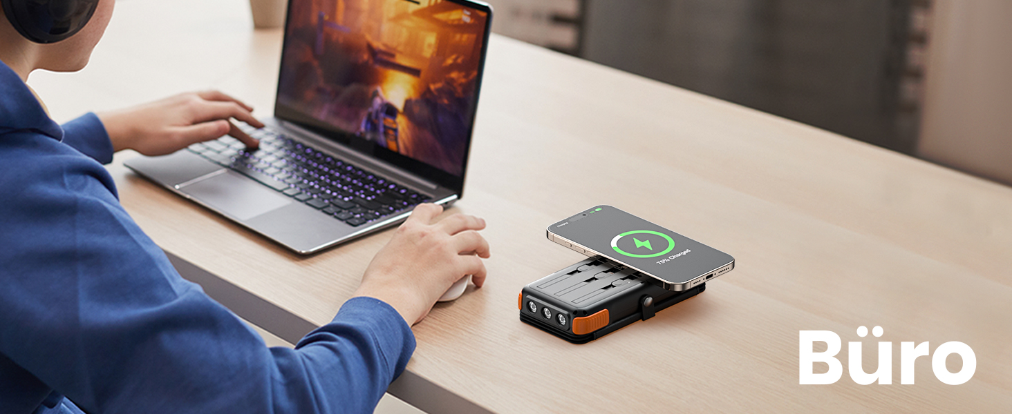 Портативний зарядний пристрій A ADDTOP Solar 25000mAh з сонячною панеллю, 20W, USB-C, 3 кабелі, для кемпінгу та подорожей