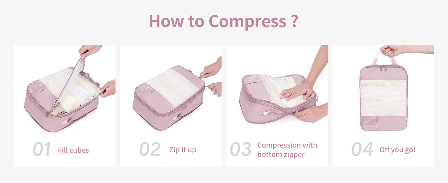 Набір органайзерів для валізи Narwey (5 шт.) - компресійні куби для подорожей, аксесуари для валізи