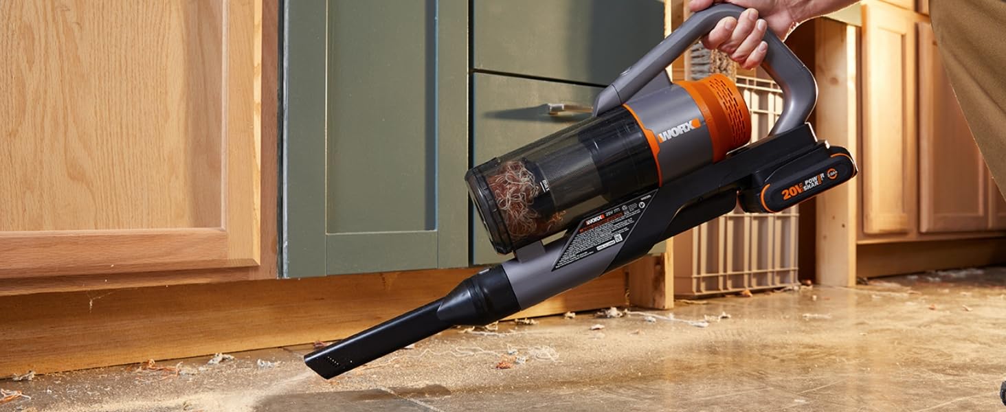Акумуляторний пилосос WORX 20V WX038: потужний, бездротовий, для дому та авто, з 2 акумуляторами та зарядним пристроєм